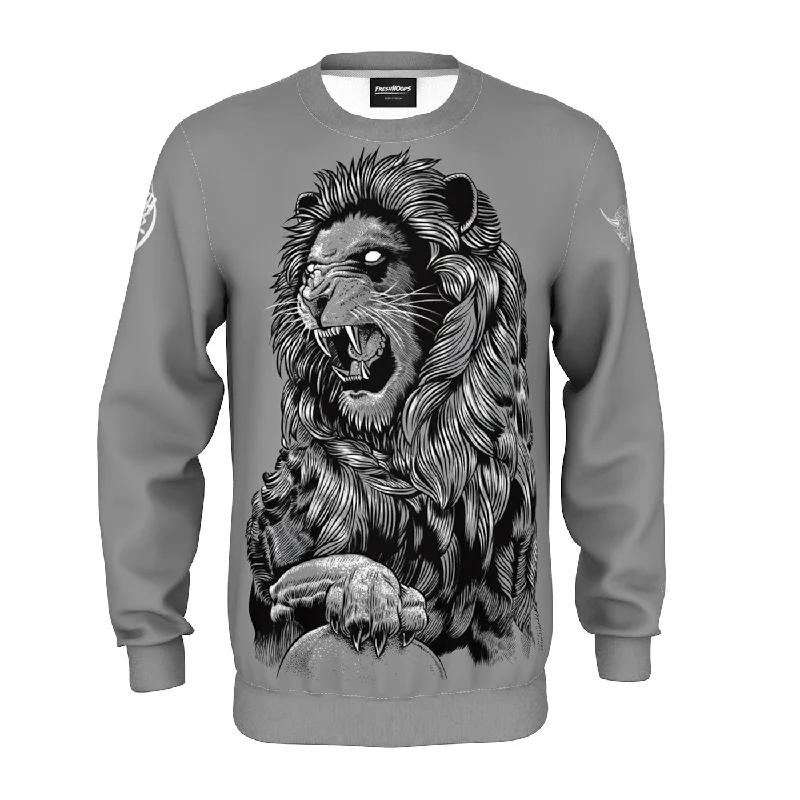 Stylish and Weather-Resistant Men's SportswearLion Statue Sweatshirt