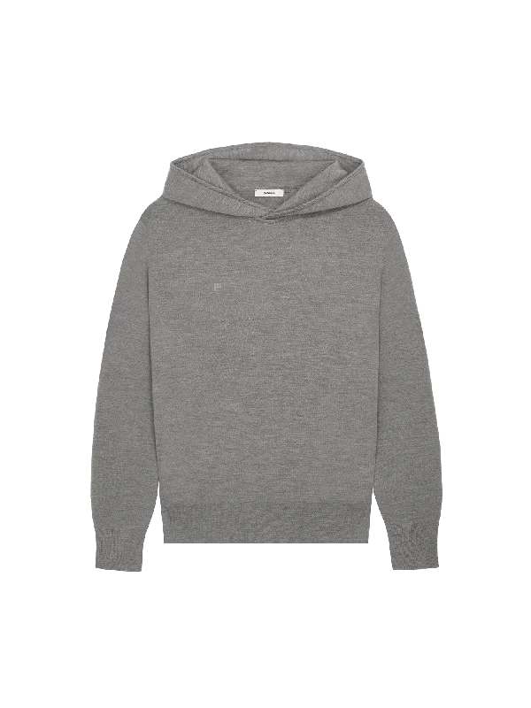 High-Quality Men's SportswearMens DNA Regenerative Merino Wool Hoodie—grey marl