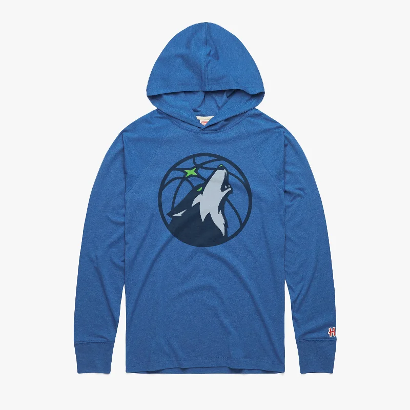 Stylish Men's HenleysMinnesota Timberwolves Logo Lightweight Hoodie