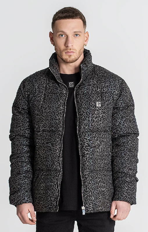 Men's Coats with Inner PocketsMulticolor Alien Puffer Jacket