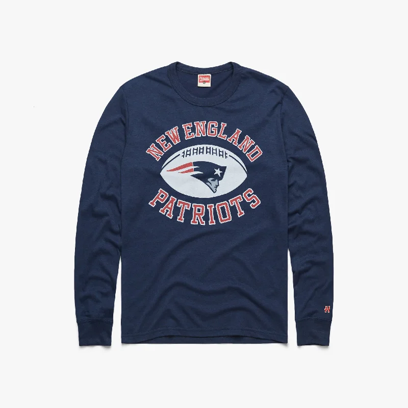 Men's Shirts with Mock NecksNew England Patriots Pigskin Long Sleeve Tee