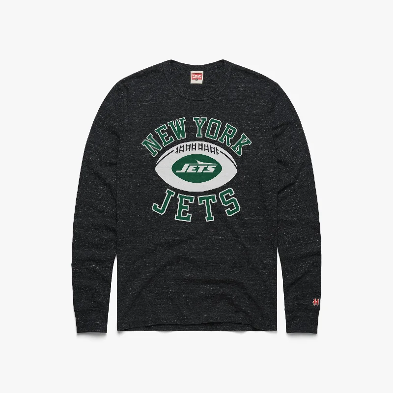 Men's Shirts with Logo EmbossmentsNew York Jets Pigskin Long Sleeve Tee