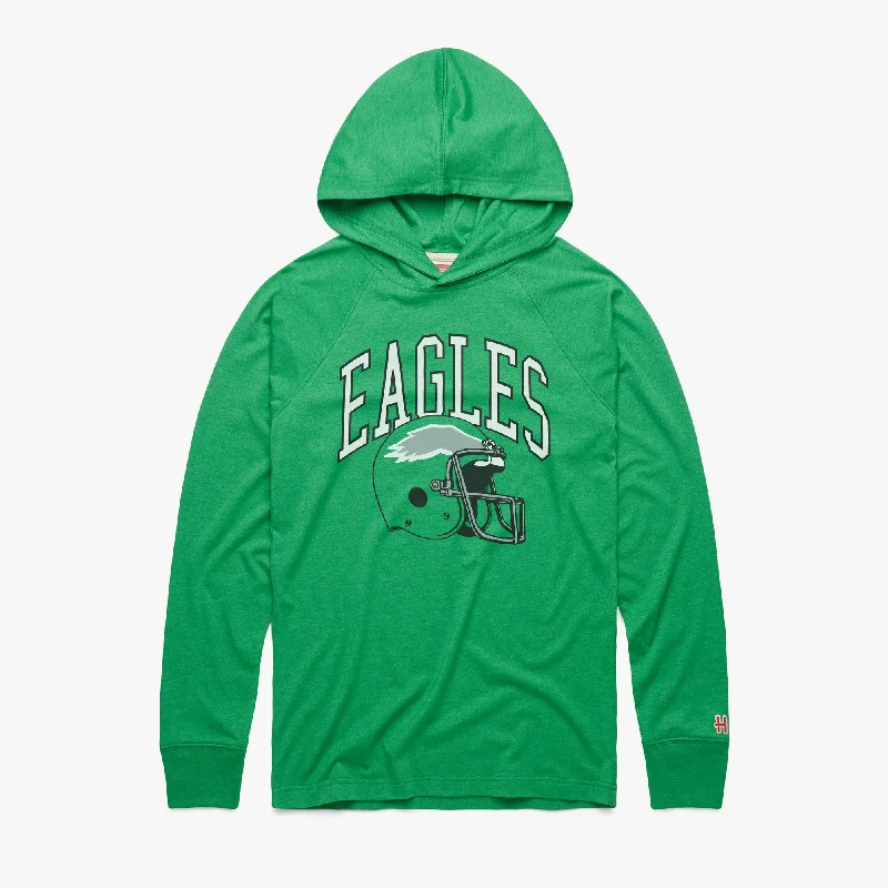 Men's Shirts with Single-Breasted DesignsPhiladelphia Eagles Helmet Retro Lightweight Hoodie