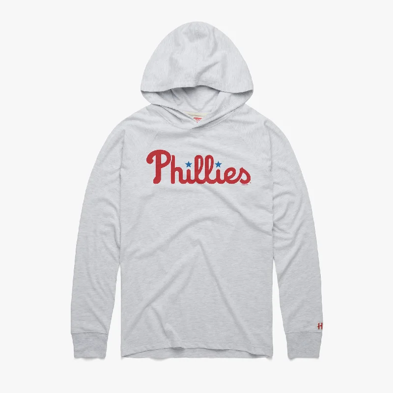 Men's Three-Quarter Sleeved TopsPhiladelphia Phillies Jersey Logo Lightweight Hoodie