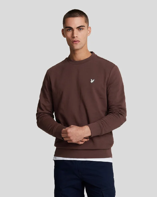 Short-Sleeve Breathable Men's SportswearPremium Diagonal Weave French Terry Crew Neck Sweatshirt