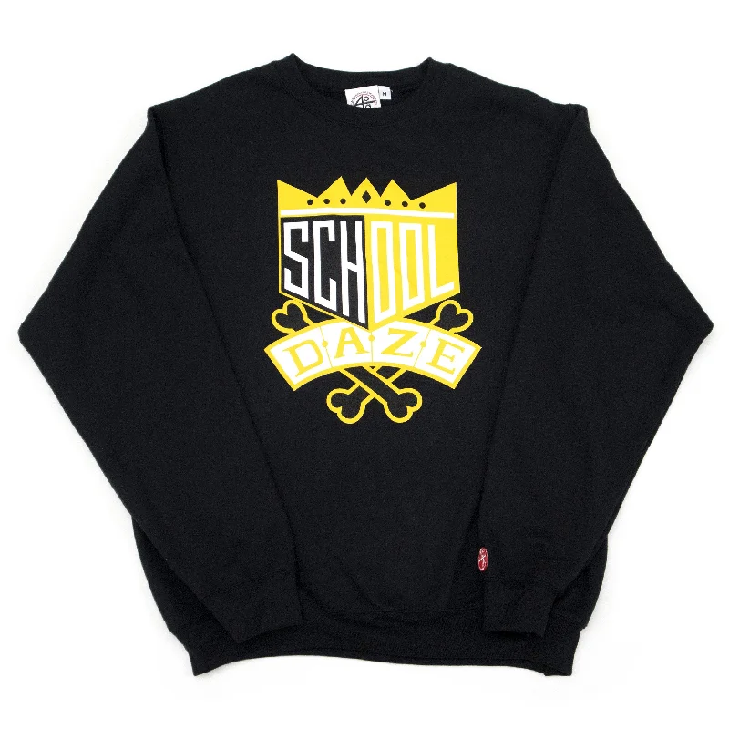 Workout-Ready Men's SportswearSchool Daze Crew Neck Sweatshirt - Black/Yellow