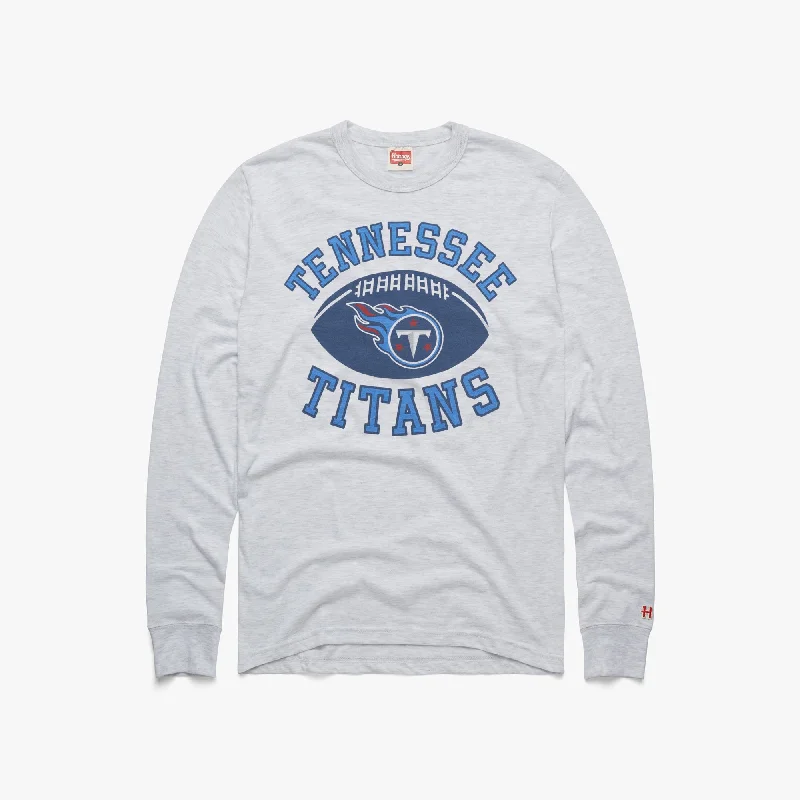 Men's Shirts with Convertible CollarsTennessee Titans Pigskin Long Sleeve Tee