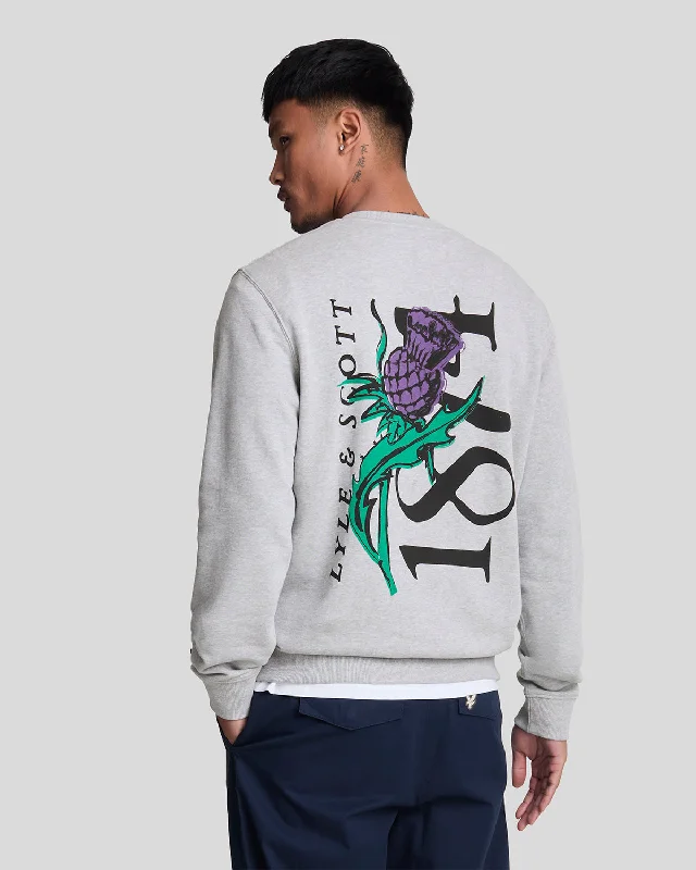 Casual Men's SportswearThistle Flora Printed Crew Neck Sweatshirt