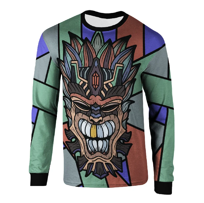 Men's Shirts with Graphic PrintsTiki Long Sleeve Shirt