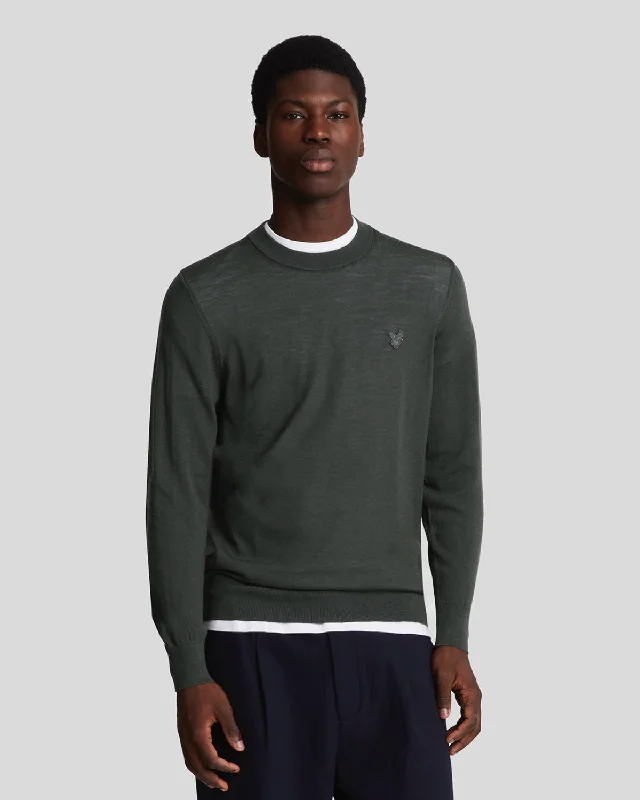 Warm and Weather-Resistant Men's SportswearTonal Eagle Merino Crew Neck Jumper