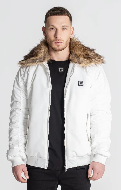 Men's Coats for Every BudgetWhite Core Bomber Jacket