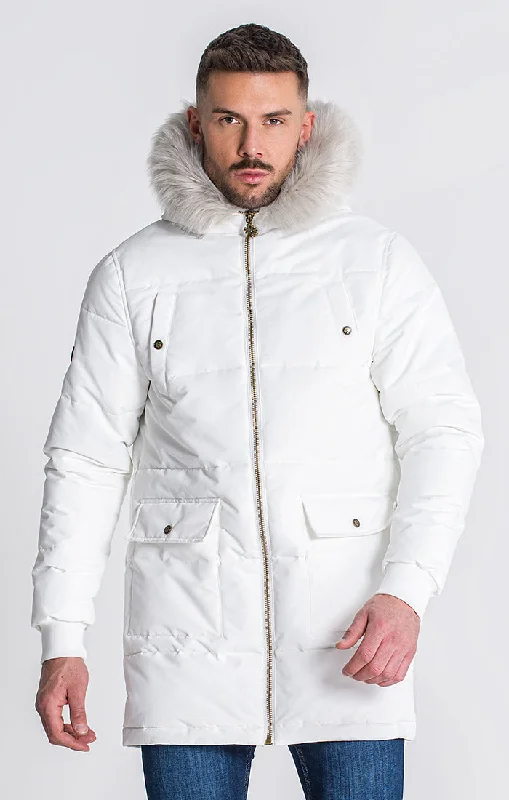 Men's Coats for Dressy OccasionsWhite Courchevel Coat